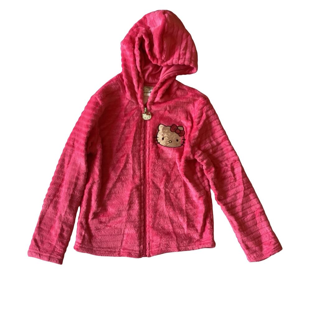 Hello Kitty Girl Plush Zip Up Hoodie